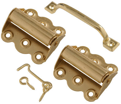 BRASS PLATED SCRN DR HDWE SET