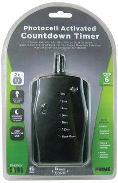 2 OUTLET BLACK COUNTDN TIMER