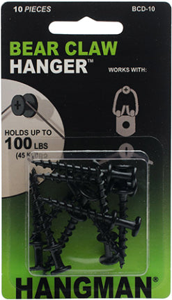 HEAD BEARCLAW HANGER 1 1/4 IN  BK 10PK