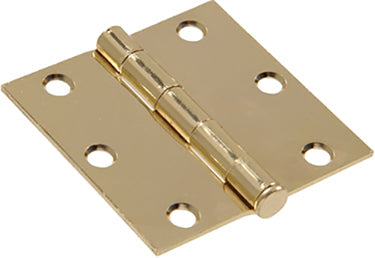 3-1/2  BRASS PLATED SQ HINGE