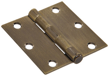 3  ANTIQUE BRASS SQ HINGE