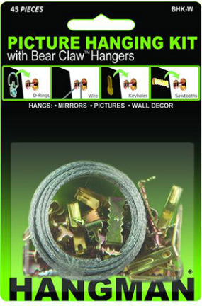 PICTURE HANG KIT BEARCLAW HANGER 45PC