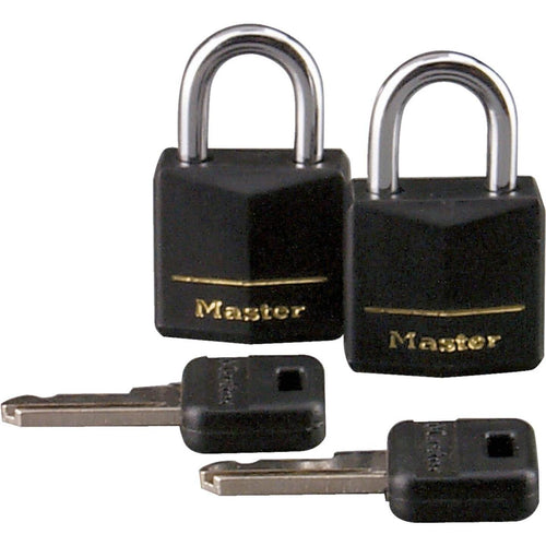 Master Lock 3/4 In. W. Black Covered Keyed Alike Padlock (2-Pack)