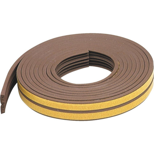 M-D Brown 17' 3/8  Extreme Temp Small Gap Rubber Weatherstrip, Brown