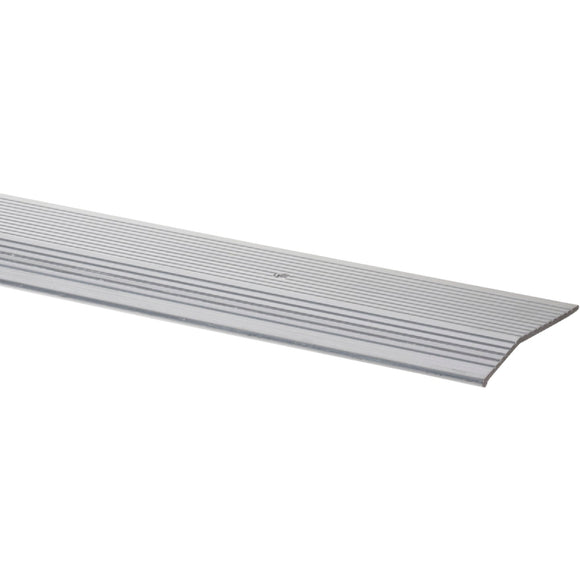 M-D Satin Silver Fluted 2 In. x 3 Ft. Aluminum Carpet Trim Bar, Extra Wide