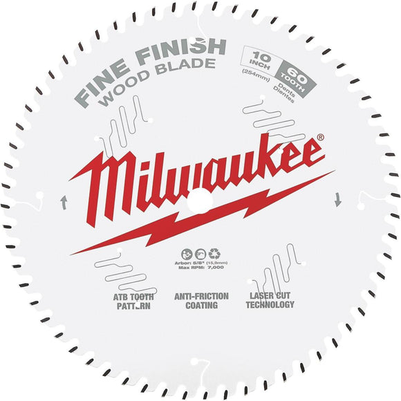 Milwaukee 10 In. 60-Tooth Fine Finish Circular Saw Blade