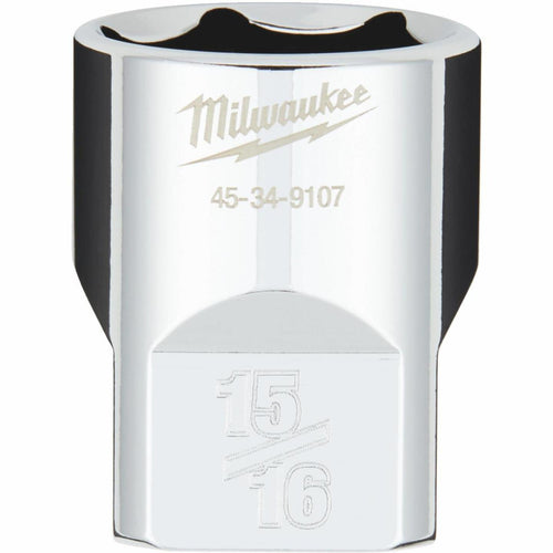 Milwaukee 1/2 In. Drive 15/16 In. 6-Point Shallow Standard Socket with FOUR FLAT Sides