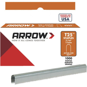 Arrow T25 Round Crown Cable Staple, 7/16 In. (1100-Pack)