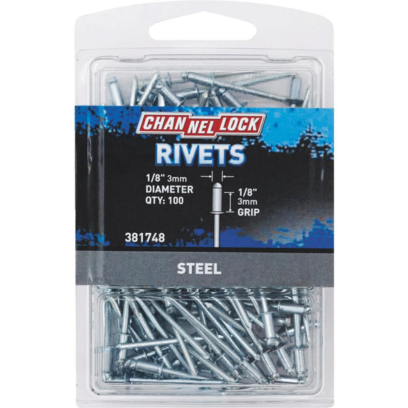 Channellock 1/8 In. Dia. x 1/8 In. Grip Steel Multigrip POP Rivet (100-Pack)