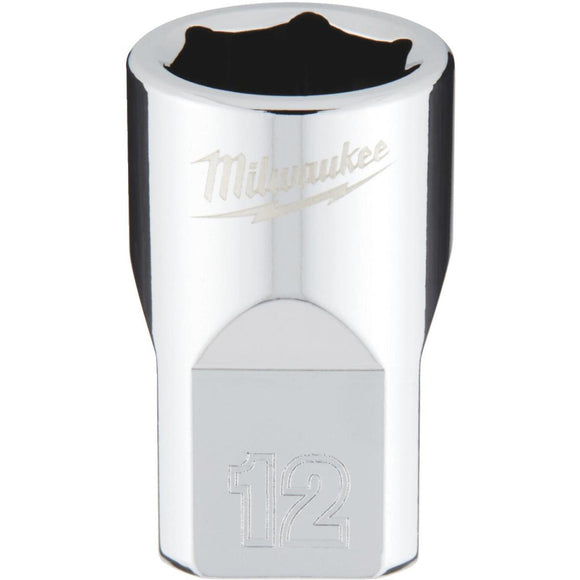 Milwaukee 3/8 In. Drive 12 mm 6-Point Shallow Metric Socket with FOUR FLAT Sides