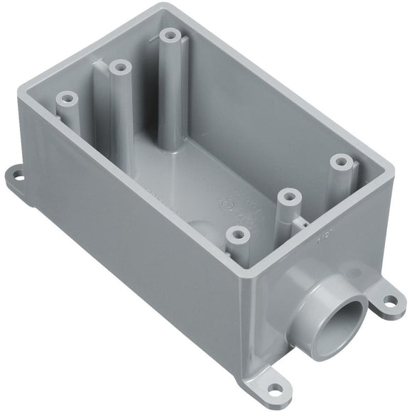 Carlon 1-Gang PVC Molded Rigid Non-Metallic Dead-End Termination Wall Box, 1/2 In. Outlet