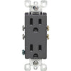 Leviton Decora 15A Black Residential Grade 5-15R Duplex Outlet