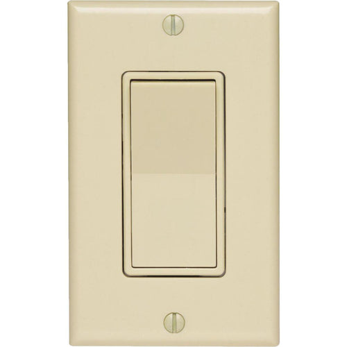 Leviton Decora Residential Grade 15 Amp Rocker Single Pole Switch, Ivory