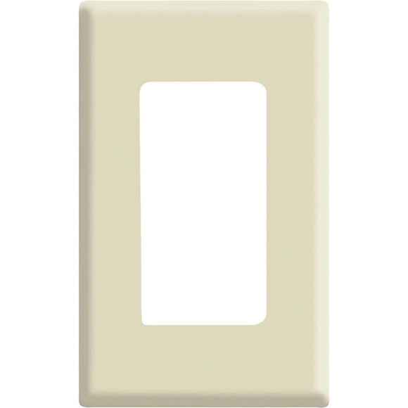 Leviton Decora Plus 1-Gang Poly Carbonate Screwless Decorator Wall Plate, Ivory