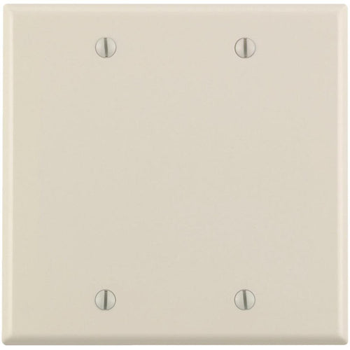 Leviton 2-Gang Standard Thermoset Blank Wall Plate, Light Almond