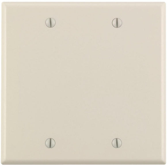 Leviton 2-Gang Standard Thermoset Blank Wall Plate, Light Almond