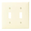 Leviton 2-Gang Thermoplastic Nylon Toggle Switch Wall Plate, Ivory