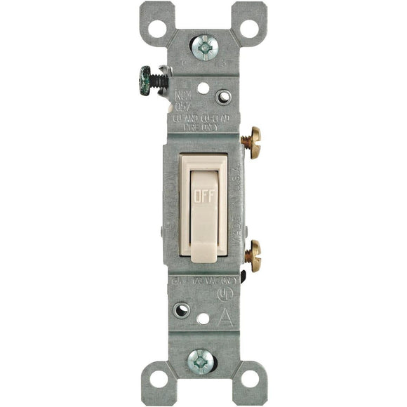 Leviton Residential Grade 15 Amp Toggle Single Pole Switch, (Light Almond, (10-Pack)