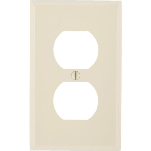 Leviton Commercial Grade 1-Gang Thermoplastic Outlet Wall Plate, Ivory