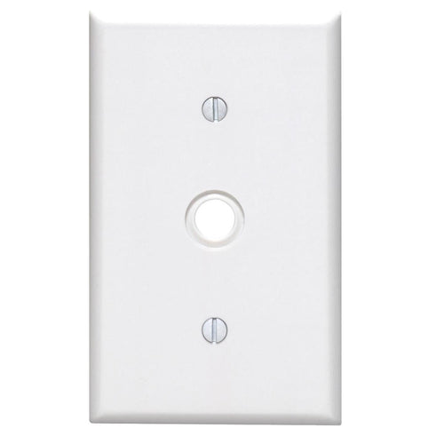 Leviton 1-Gang Thermoset Plastic White Telephone/Cable Wall Plate with 0.406 In. to 0.625 In. Hole