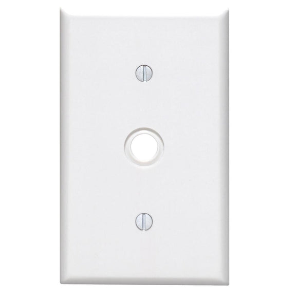 Leviton 1-Gang Thermoset Plastic White Telephone/Cable Wall Plate with 0.406 In. to 0.625 In. Hole