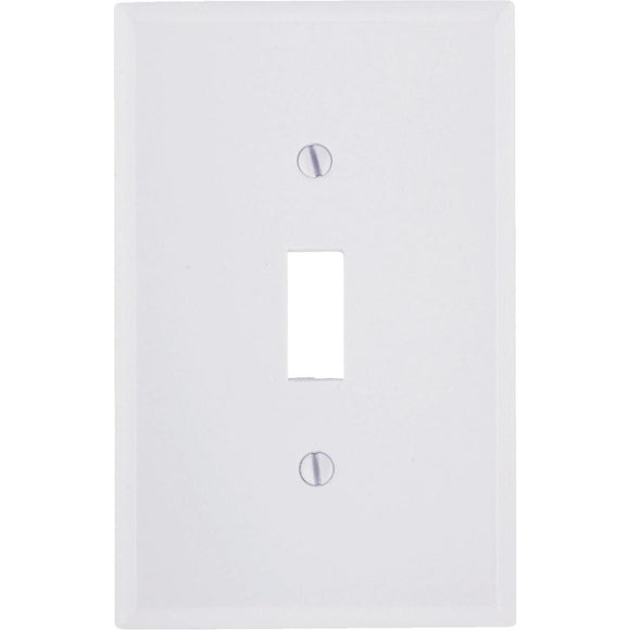 Leviton 1-Gang Smooth Plastic Mid-Way Toggle Switch Wall Plate, White