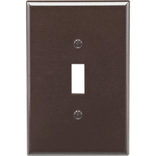 Leviton 1-Gang Plastic Oversized Toggle Switch Wall Plate, Brown