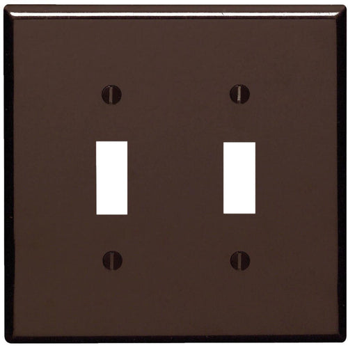 Leviton 2-Gang Plastic Oversized Toggle Switch Wall Plate, Brown