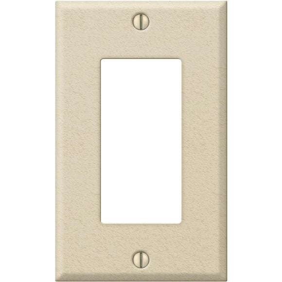 Amerelle PRO 1-Gang Stamped Steel Rocker Decorator Wall Plate, Ivory Wrinkle