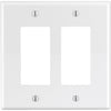 Leviton Decora 2-Gang Thermoplastic Nylon Mid-Way Rocker Wall Plate, White