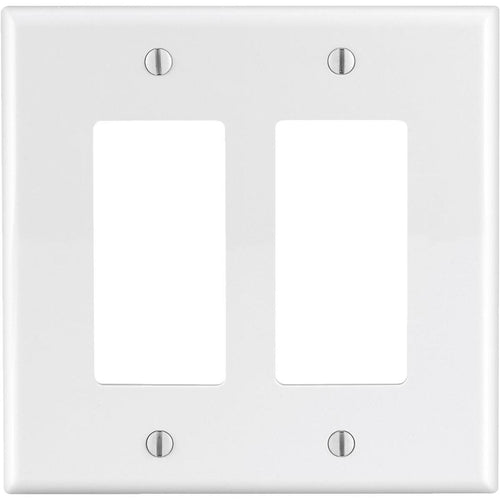 Leviton Decora 2-Gang Thermoplastic Nylon Mid-Way Rocker Wall Plate, White