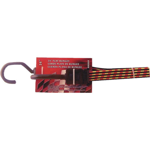 Erickson 3/4 In. x 24 In. Flat Bungee Cord, Red/Yellow