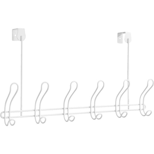 iDesign Classico Over-The-Door White 6-Hook Rail