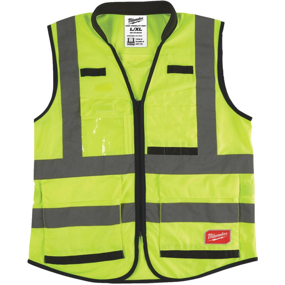 Milwaukee ANSI Class 2 Hi Vis Yellow Performance Safety Vest Large/XL