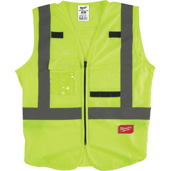 Milwaukee ANSI Class 2 Hi Vis Yellow Safety Vest Small/Medium